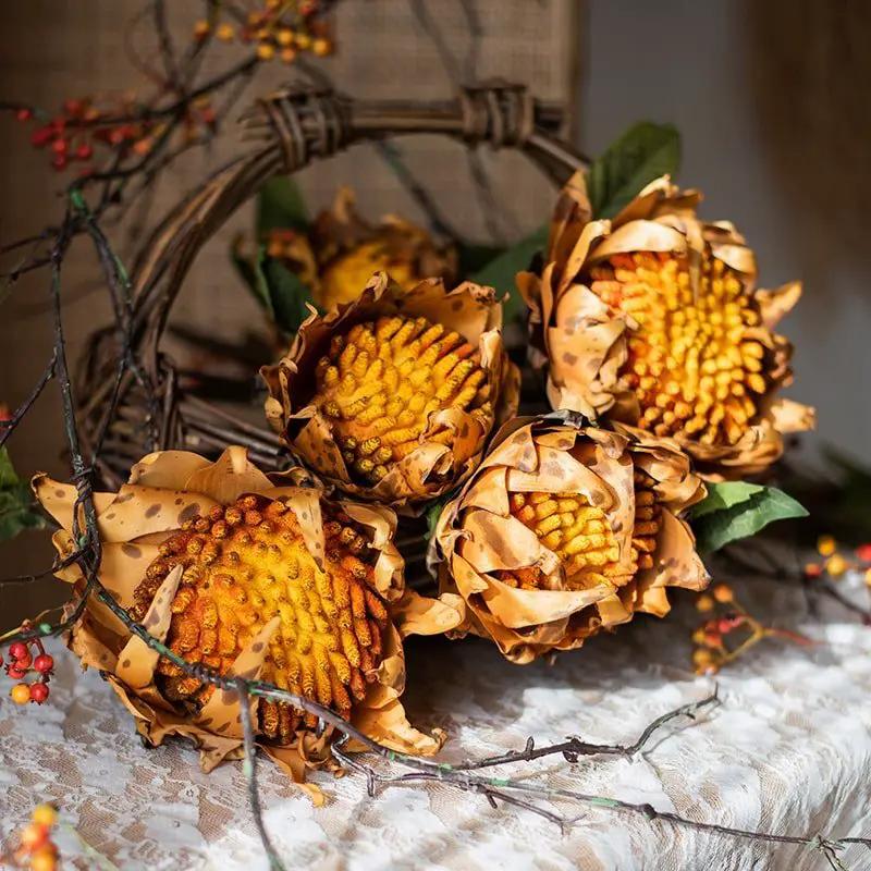 Artificial Flannel Sunflower Stem by RusticReach