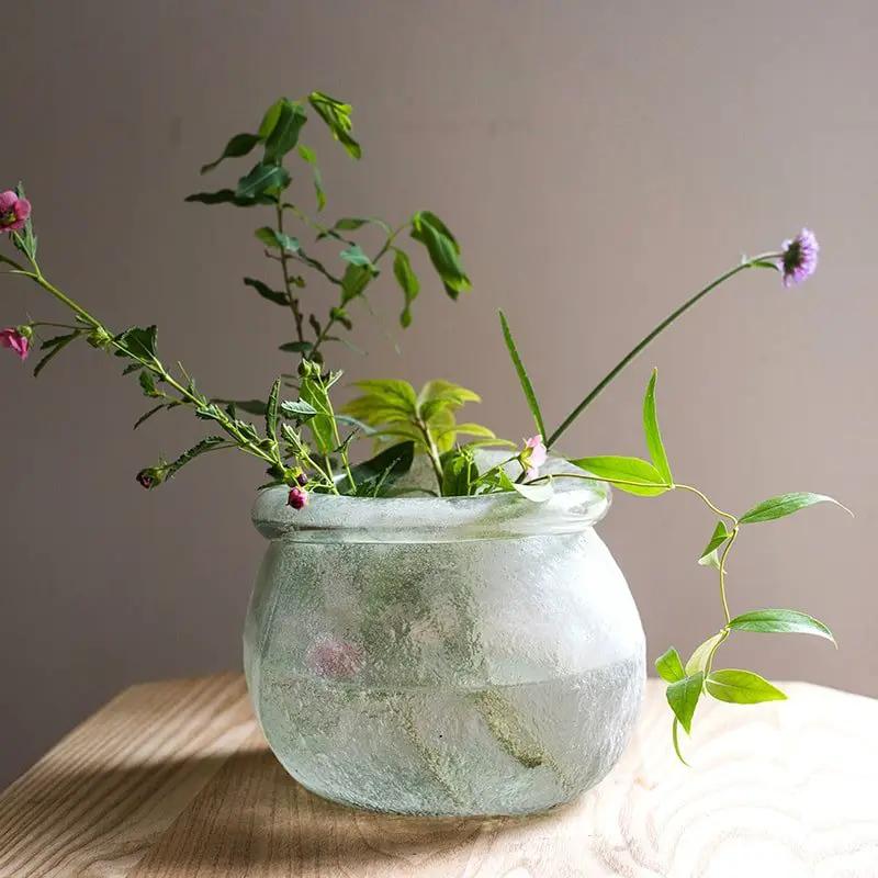 Hand Blown Glass Foggy Glass Vase by RusticReach