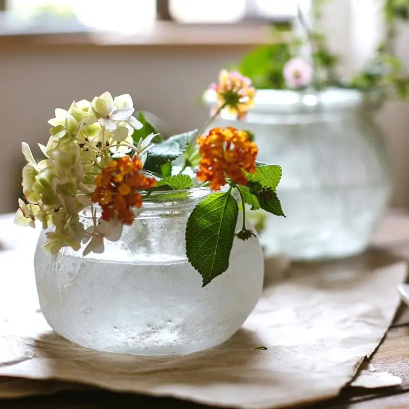 Hand Blown Glass Foggy Glass Vase by RusticReach