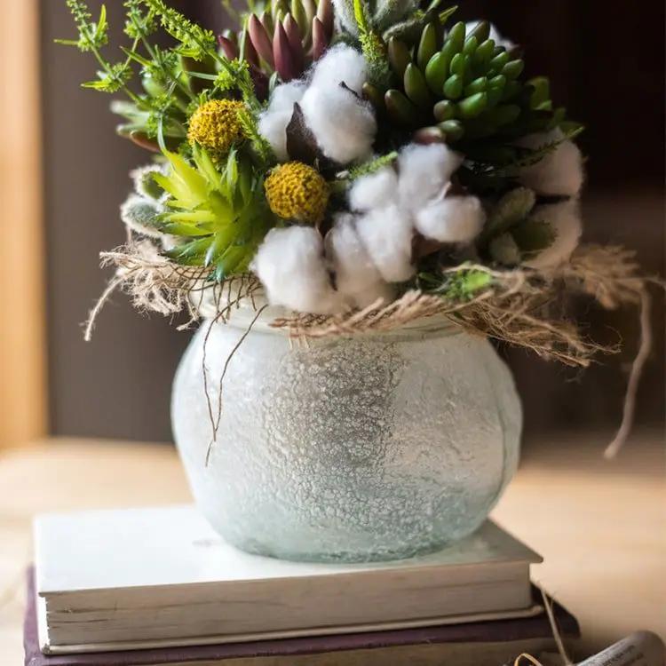 Hand Blown Glass Foggy Glass Vase by RusticReach