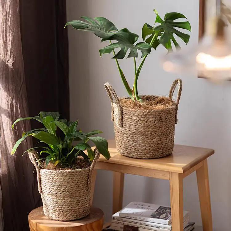 French Country Woven Planter Basket by RusticReach