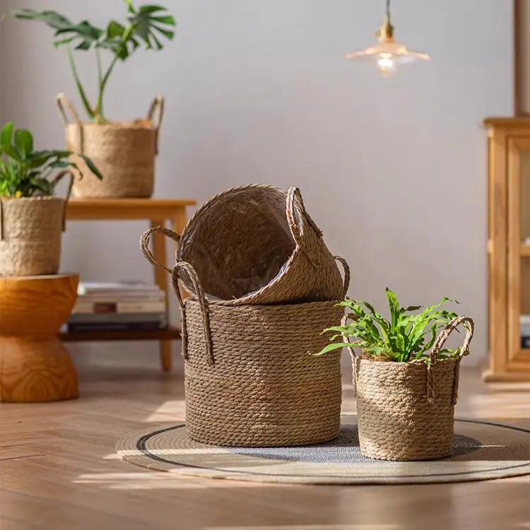 French Country Woven Planter Basket by RusticReach