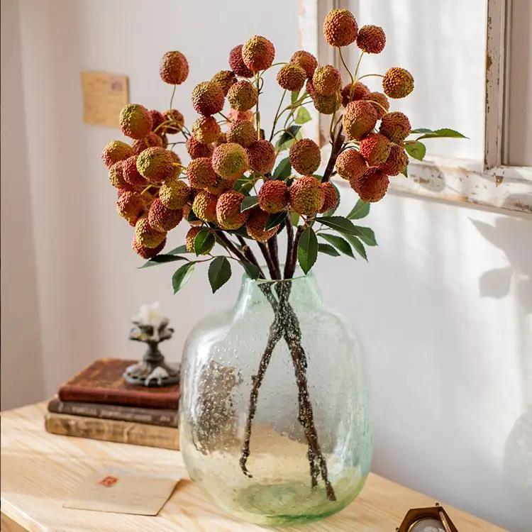 Artificial Fruit Lychee Stem 27" Tall Silk Plant by RusticReach