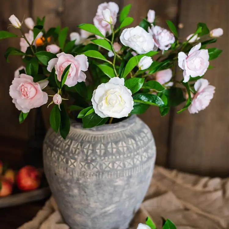 Faux Silk Gardenia Flower Stem 22" Tall by RusticReach