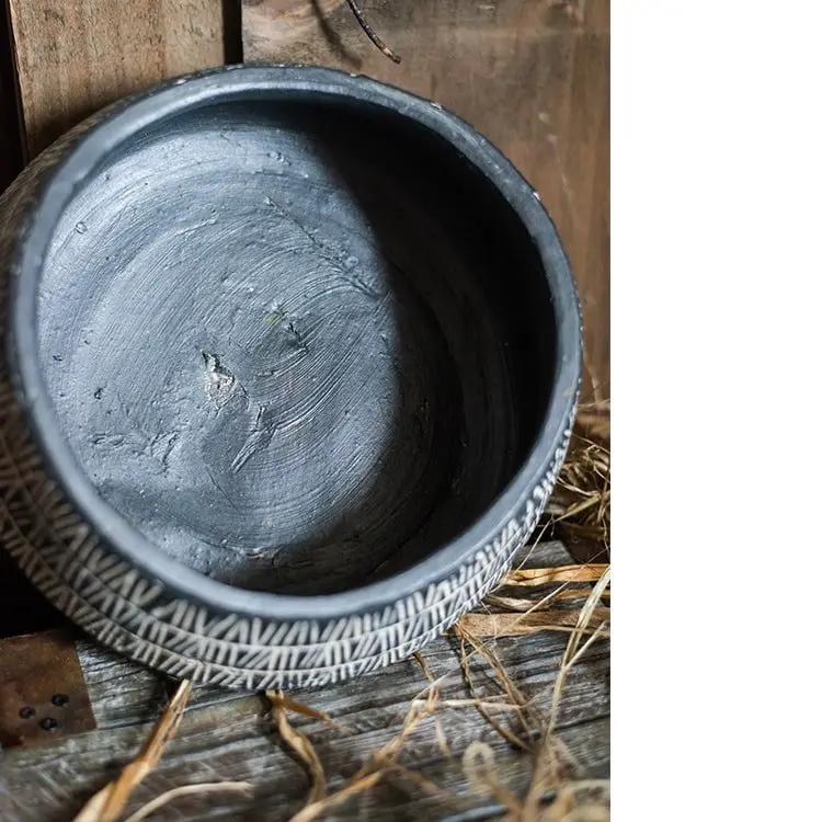 Geometry Line Ceramic Stoneware Flower Pot by RusticReach