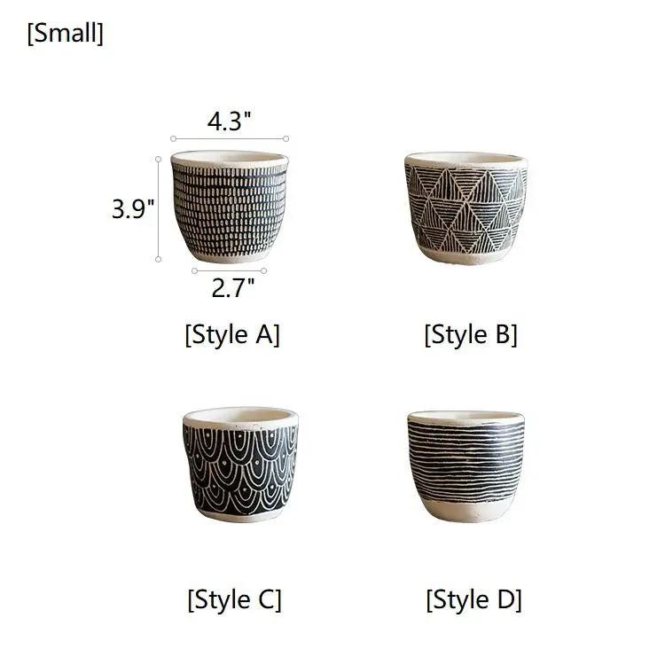 Geometric Art Concrete Flower Pot by RusticReach