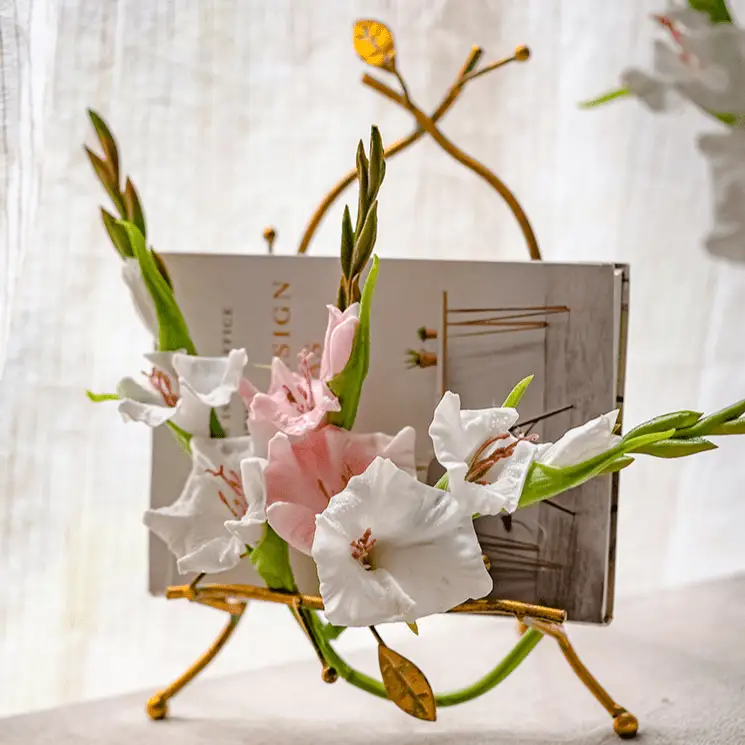 Faux Silk Artificial Gladiolus Flower Stem by RusticReach