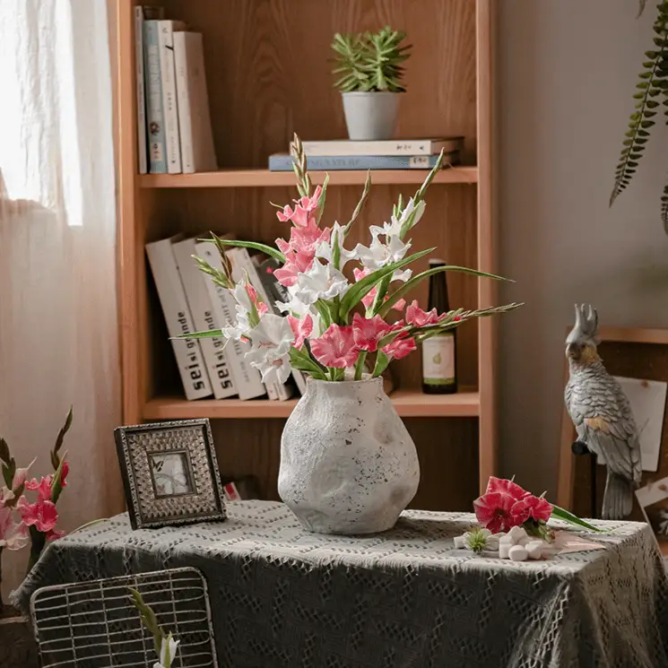 Faux Silk Artificial Gladiolus Flower Stem by RusticReach
