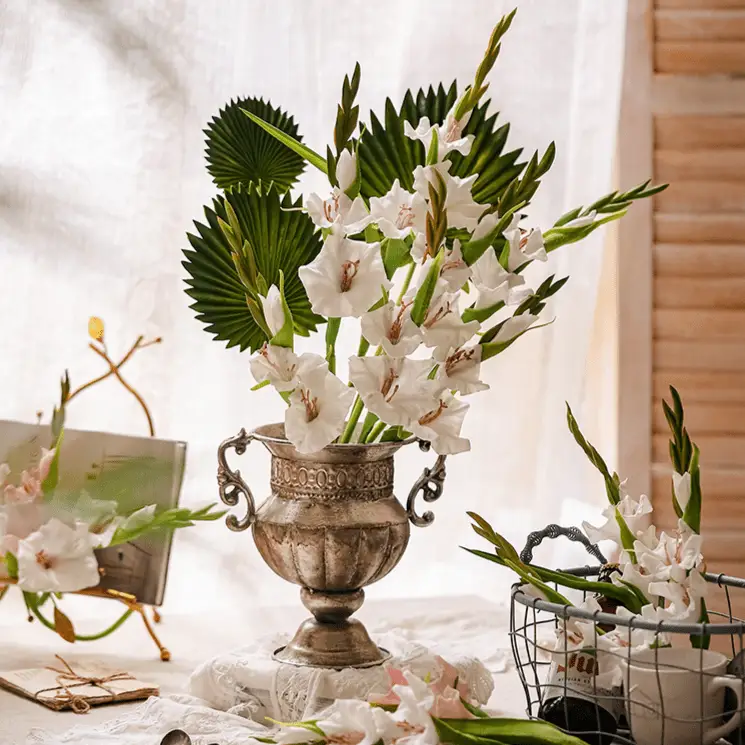 Faux Silk Artificial Gladiolus Flower Stem by RusticReach