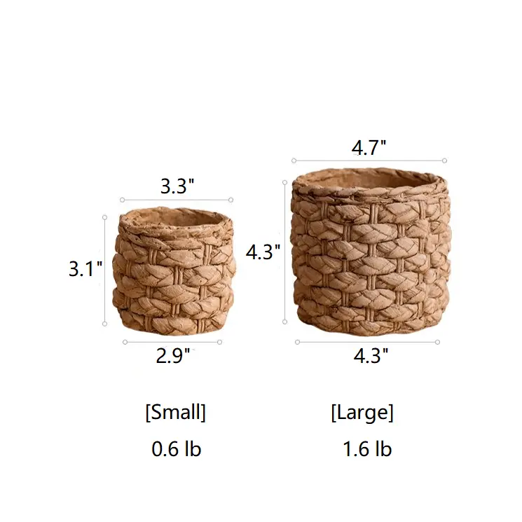 Grass Woven Looking Cement Planter by RusticReach
