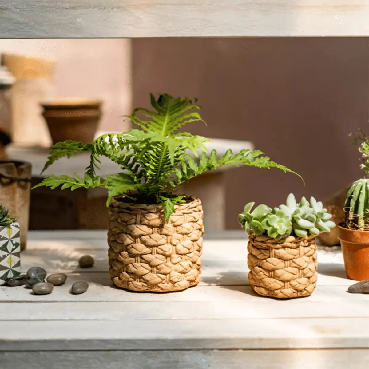 Grass Woven Looking Cement Planter by RusticReach