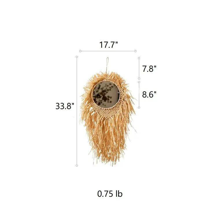 Handcraft Grass Hanging Round Mirror by RusticReach
