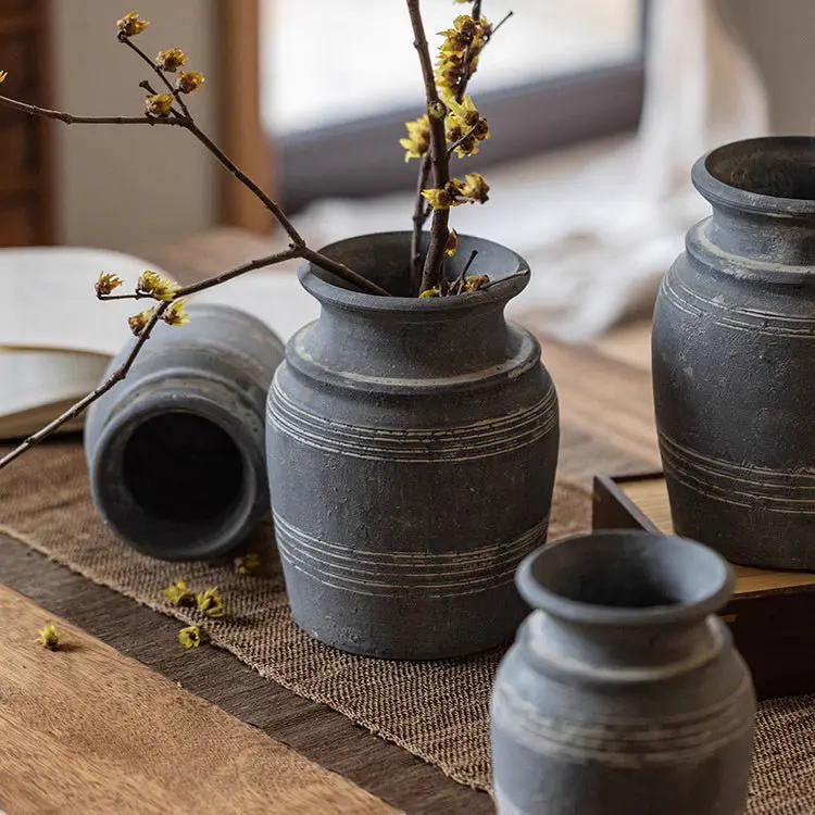 Handmade Gray Clay Pottery Vase by RusticReach