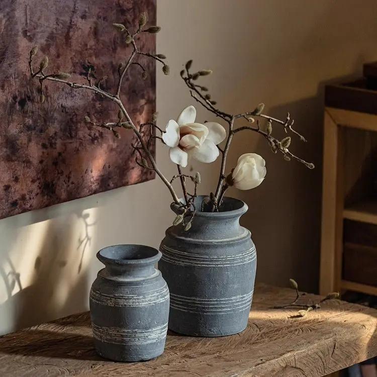 Handmade Gray Clay Pottery Vase by RusticReach