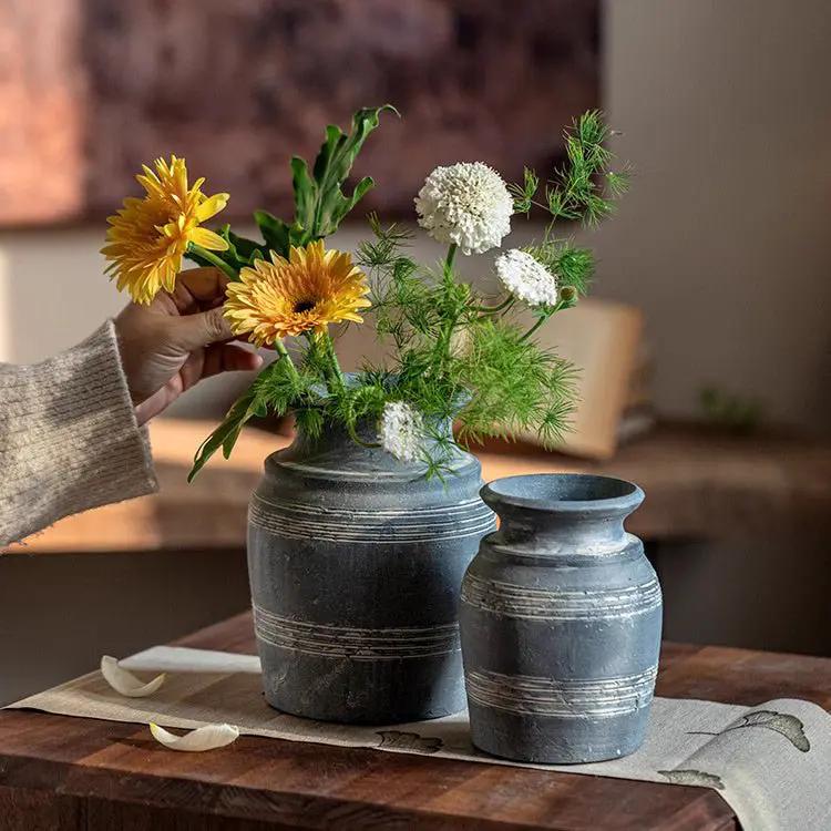 Handmade Gray Clay Pottery Vase by RusticReach