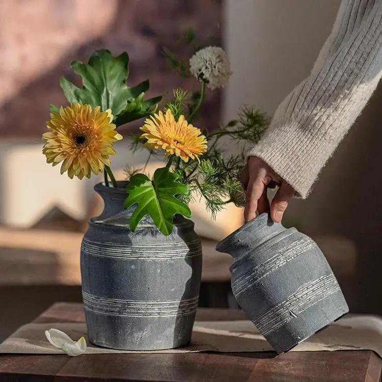Handmade Gray Clay Pottery Vase by RusticReach