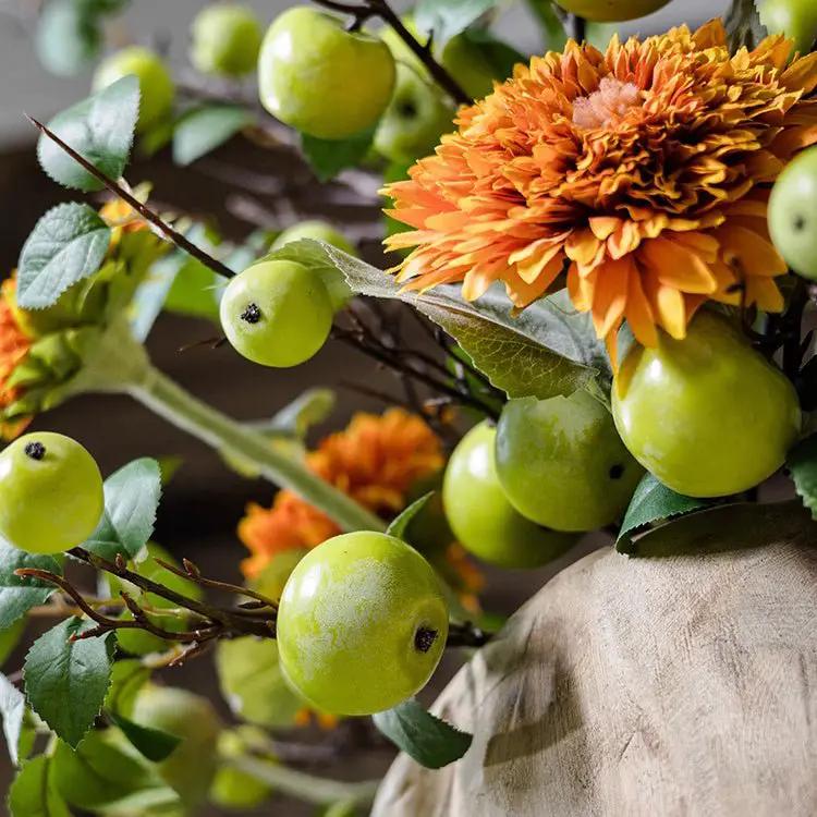 Artificial Green Apple Branch with Leaves by RusticReach