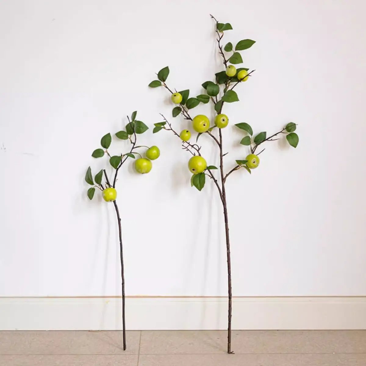 Artificial Green Apple Branch with Leaves by RusticReach