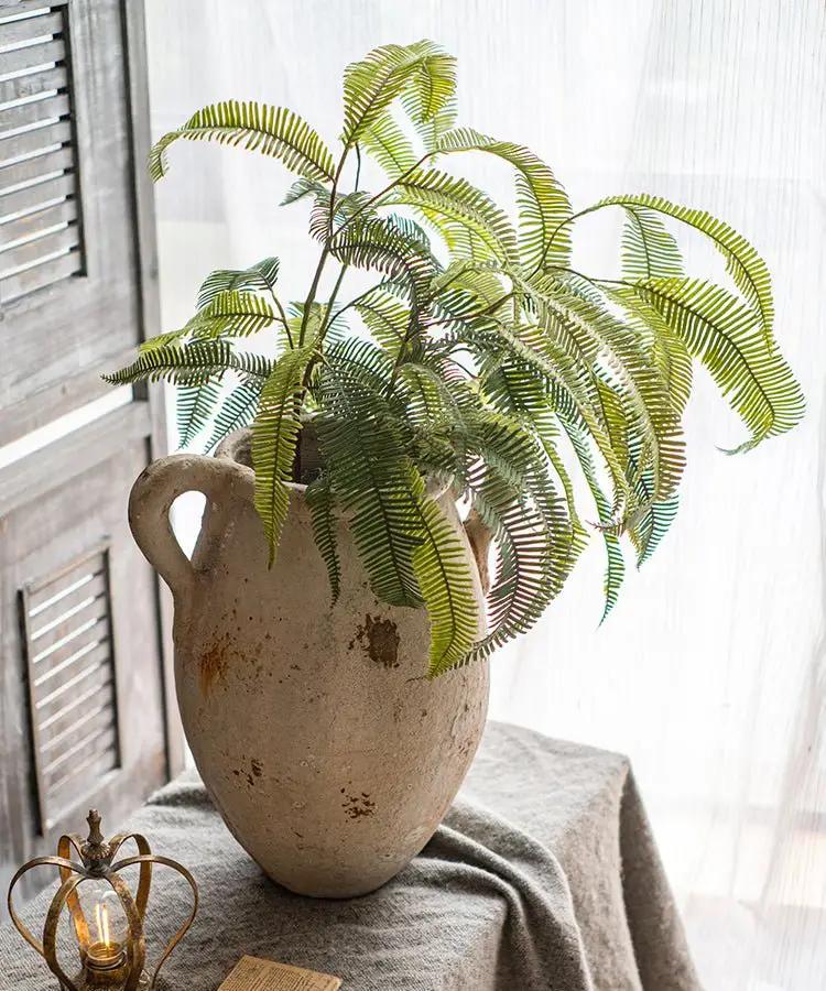 Artificial Green Fern Leaf Stem Plant 37" Tall by RusticReach