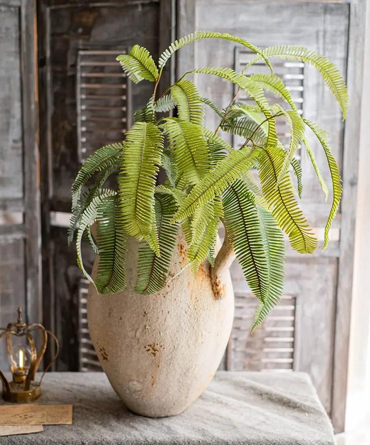 Artificial Green Fern Leaf Stem Plant 37" Tall by RusticReach