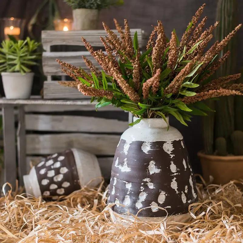 Handcrafted Ceramic Pottery Vase Brown by RusticReach