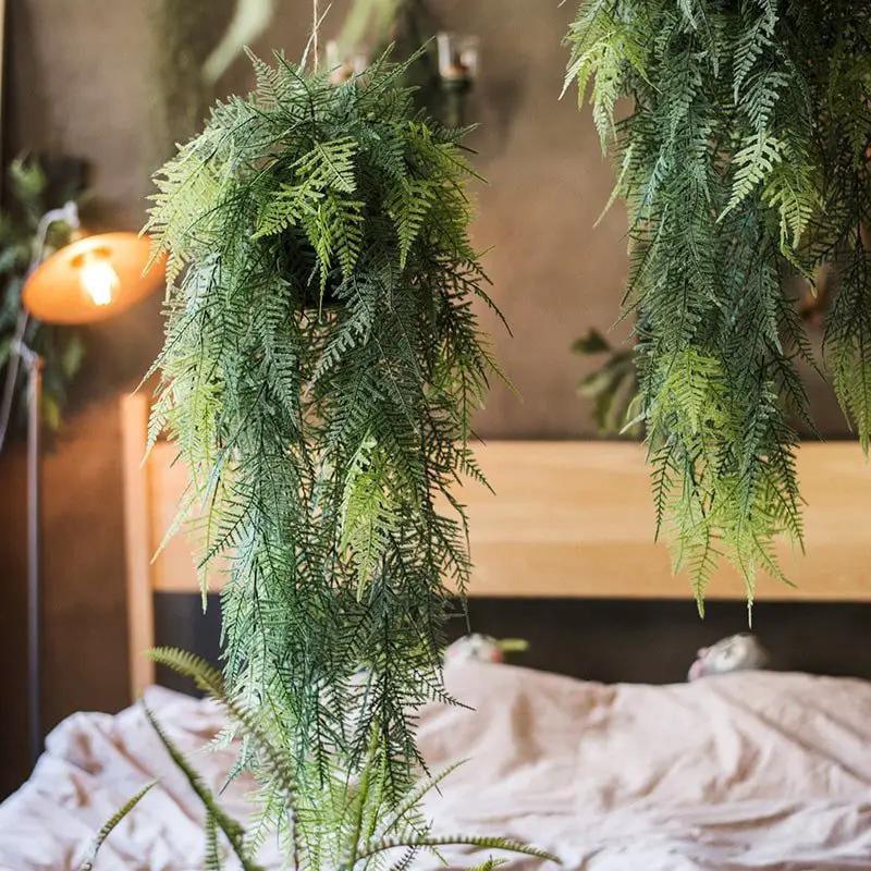Faux Artificial Asparagus Setaceus Hanging Fern Plant by RusticReach