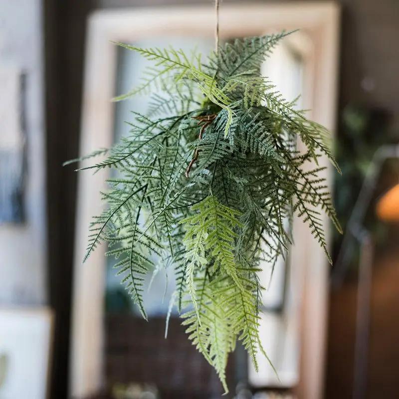 Faux Artificial Asparagus Setaceus Hanging Fern Plant by RusticReach