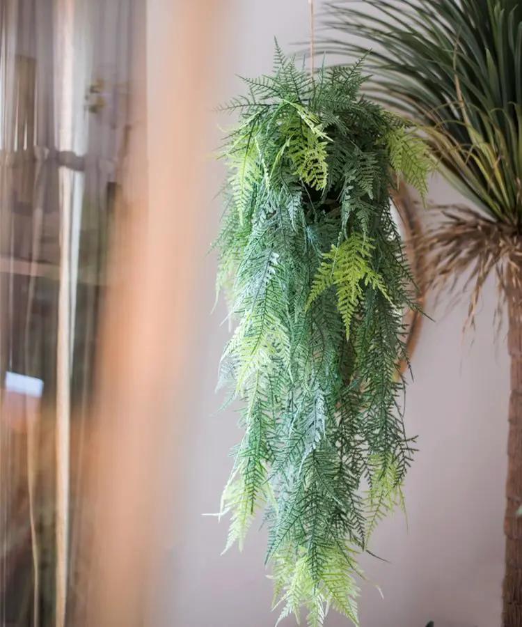 Faux Artificial Asparagus Setaceus Hanging Fern Plant by RusticReach
