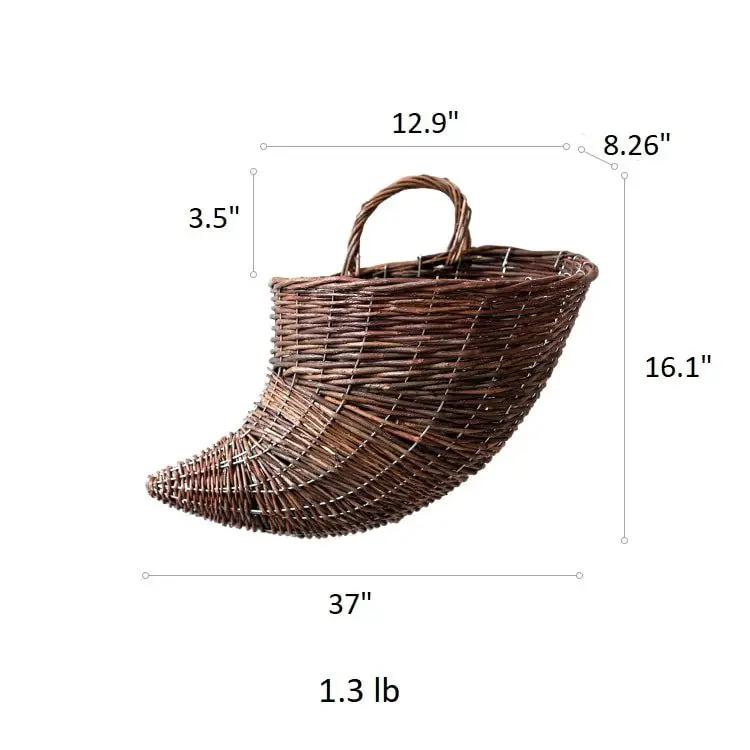 Horn Shape Willow Hanging Basket Planter by RusticReach