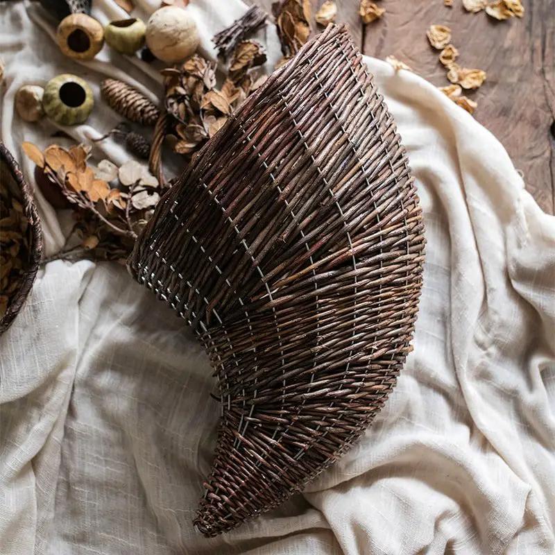 Horn Shape Willow Hanging Basket Planter by RusticReach