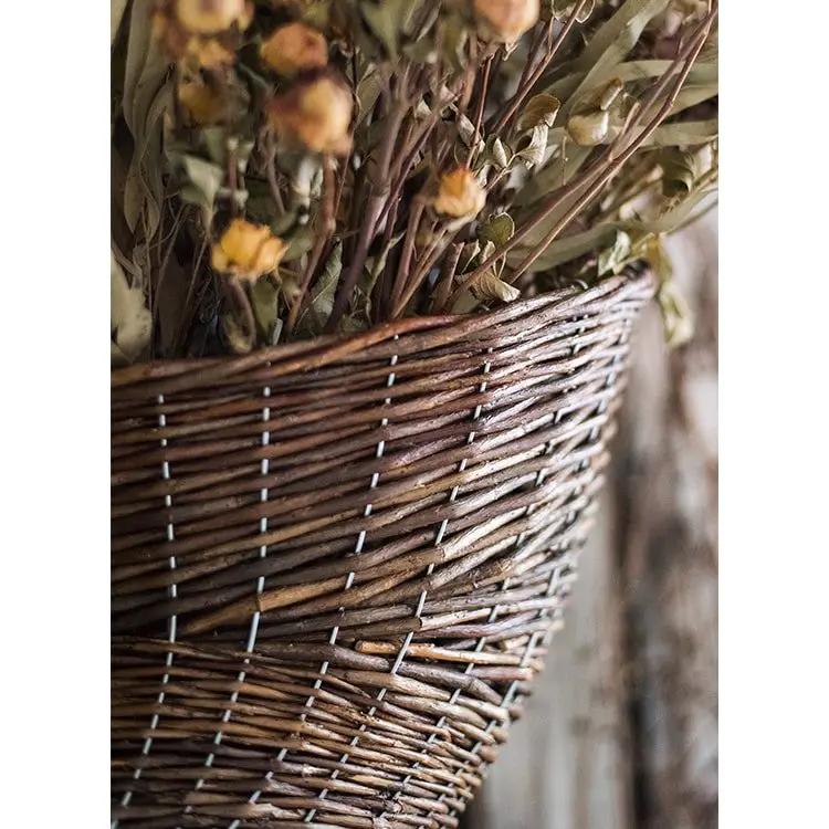 Horn Shape Willow Hanging Basket Planter by RusticReach