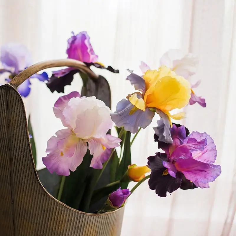 Faux Artificial Iris Flower Stem 31.5" Tall Silk by RusticReach