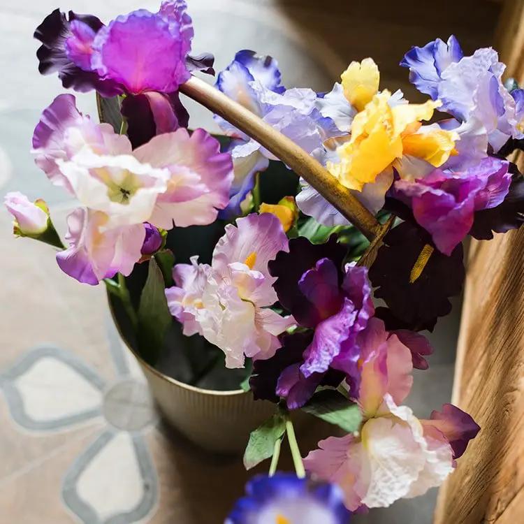 Faux Artificial Iris Flower Stem 31.5" Tall Silk by RusticReach