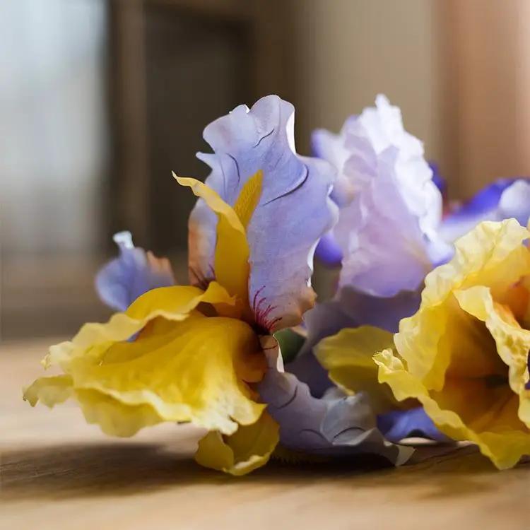 Faux Artificial Iris Flower Stem 31.5" Tall Silk by RusticReach