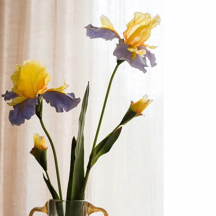 Faux Artificial Iris Flower Stem 31.5" Tall Silk by RusticReach