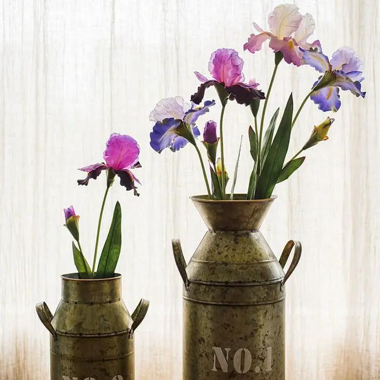 Faux Artificial Iris Flower Stem 31.5" Tall Silk by RusticReach