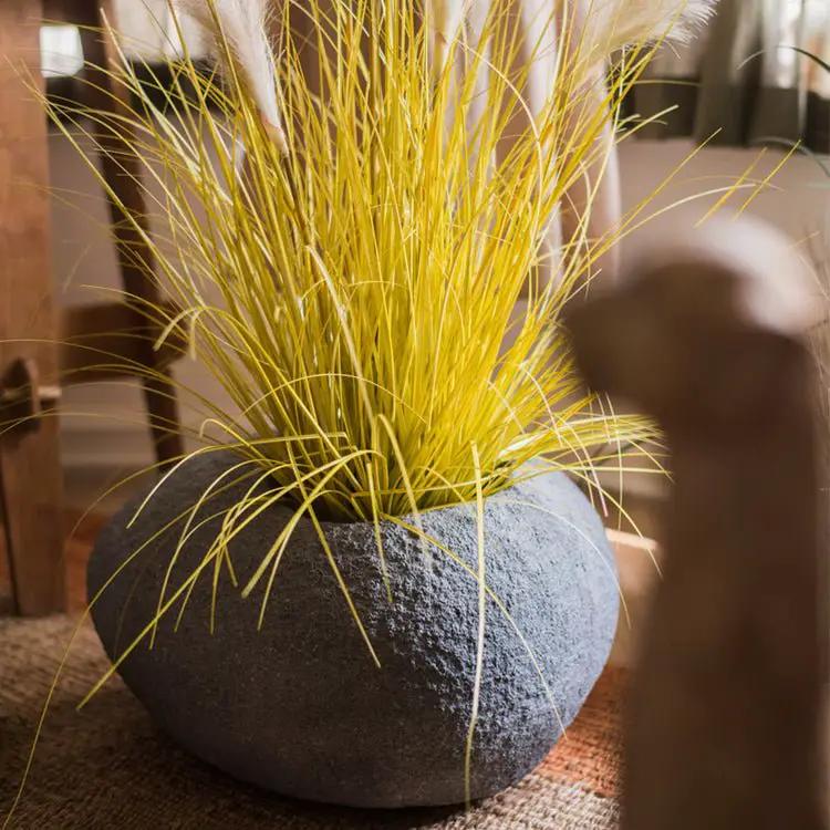 Japanese Zen Style Gray Stone Flowerpot by RusticReach