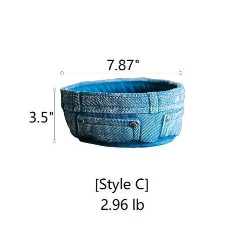 Pants for Plants Blue Jeans Cement Flower Pot by RusticReach