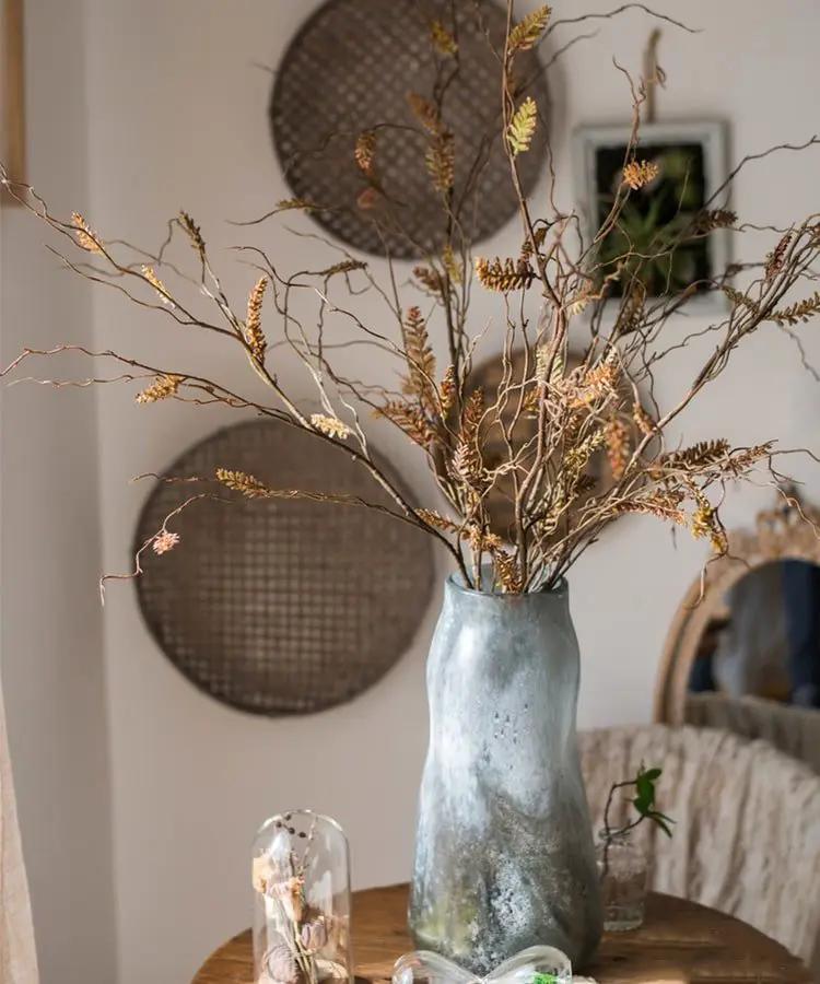 Artificial Dried Ling Yu Grass Stem 47" Tall Faux by RusticReach