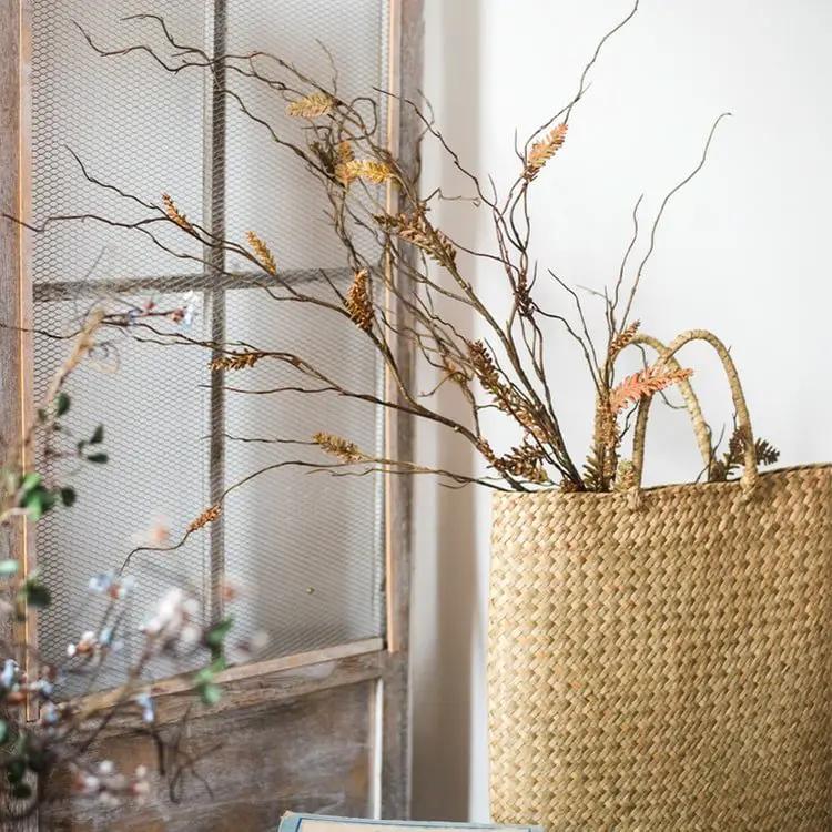 Artificial Dried Ling Yu Grass Stem 47" Tall Faux by RusticReach