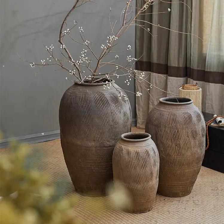 Large Floor-Standing Clay Pot by RusticReach