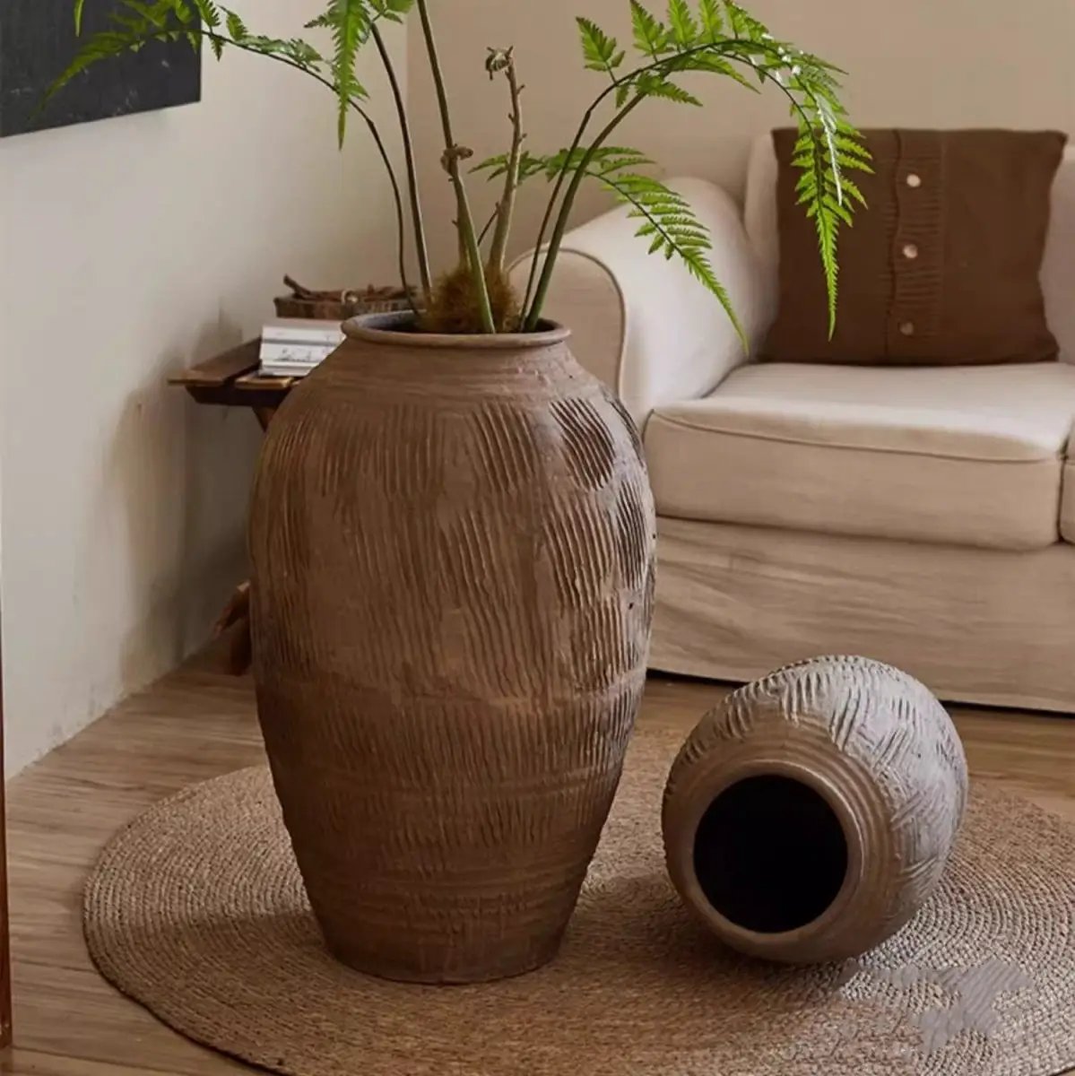 Large Floor-Standing Clay Pot by RusticReach
