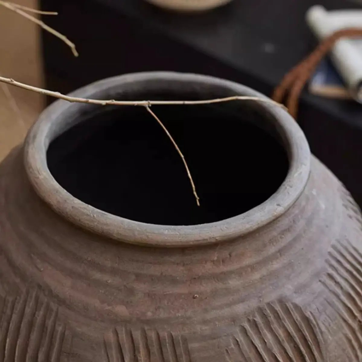 Large Floor-Standing Clay Pot by RusticReach