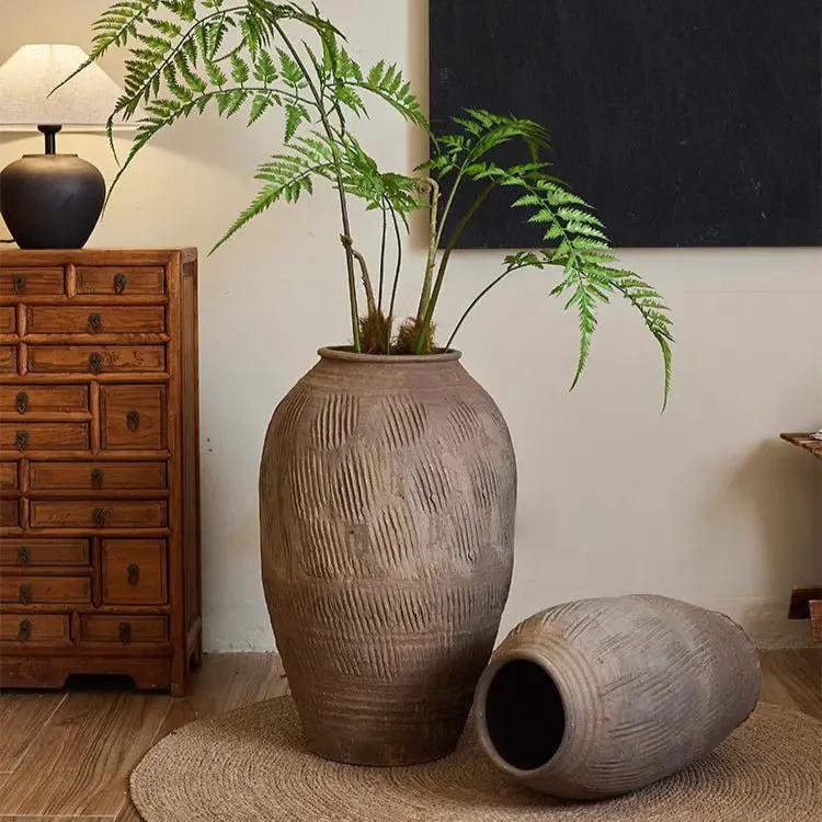 Large Floor-Standing Clay Pot by RusticReach