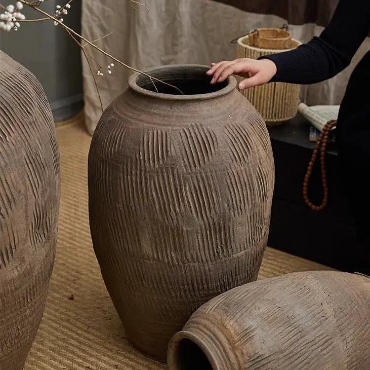 Large Floor-Standing Clay Pot by RusticReach