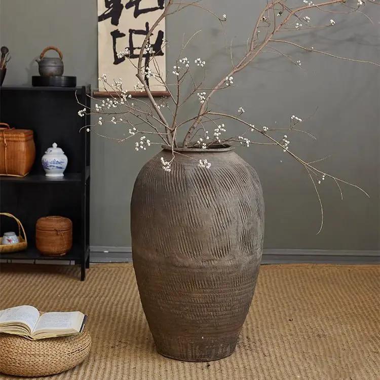 Large Floor-Standing Clay Pot by RusticReach