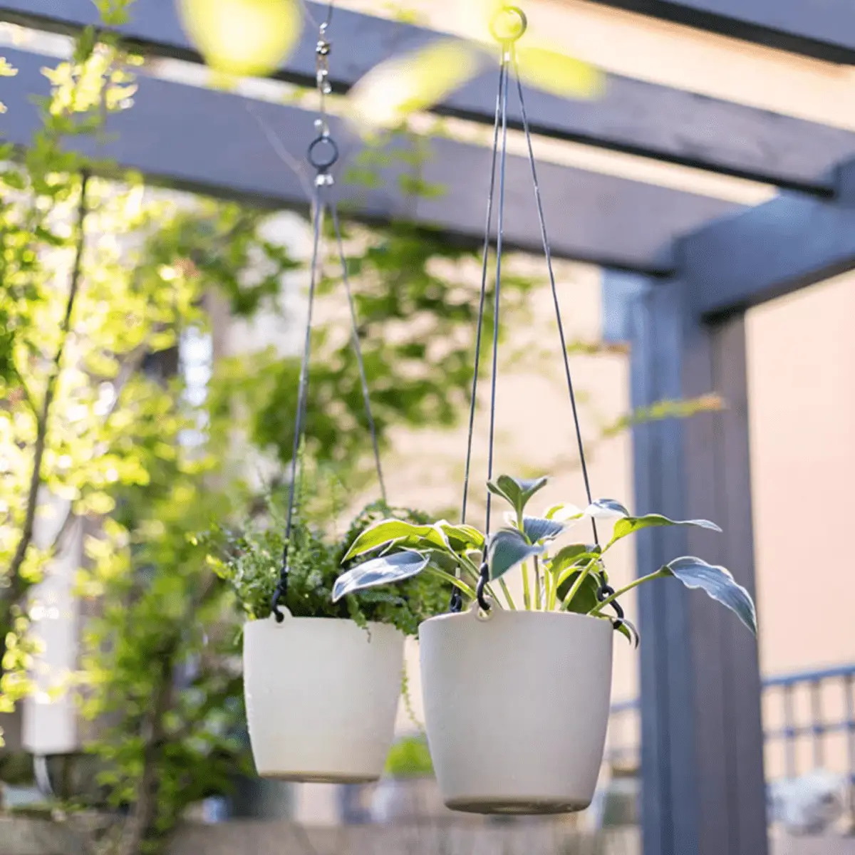 Modern Resin Hanging Planter for Artificial Plants by RusticReach