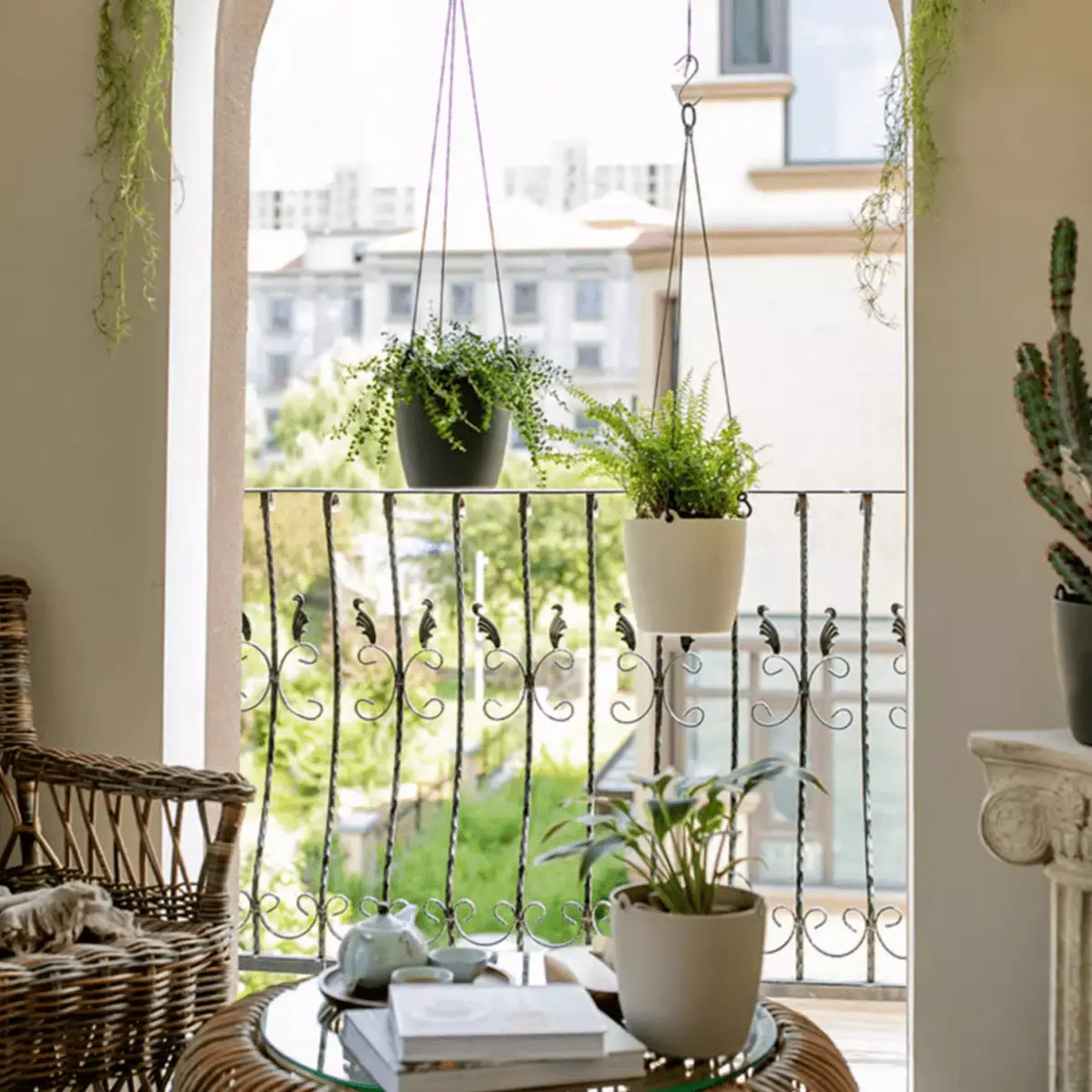Modern Resin Hanging Planter for Artificial Plants by RusticReach