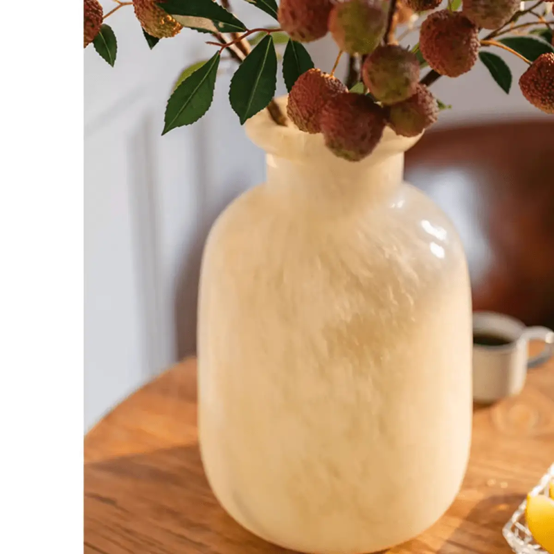 Large Matte Frosted Glass Vase by RusticReach