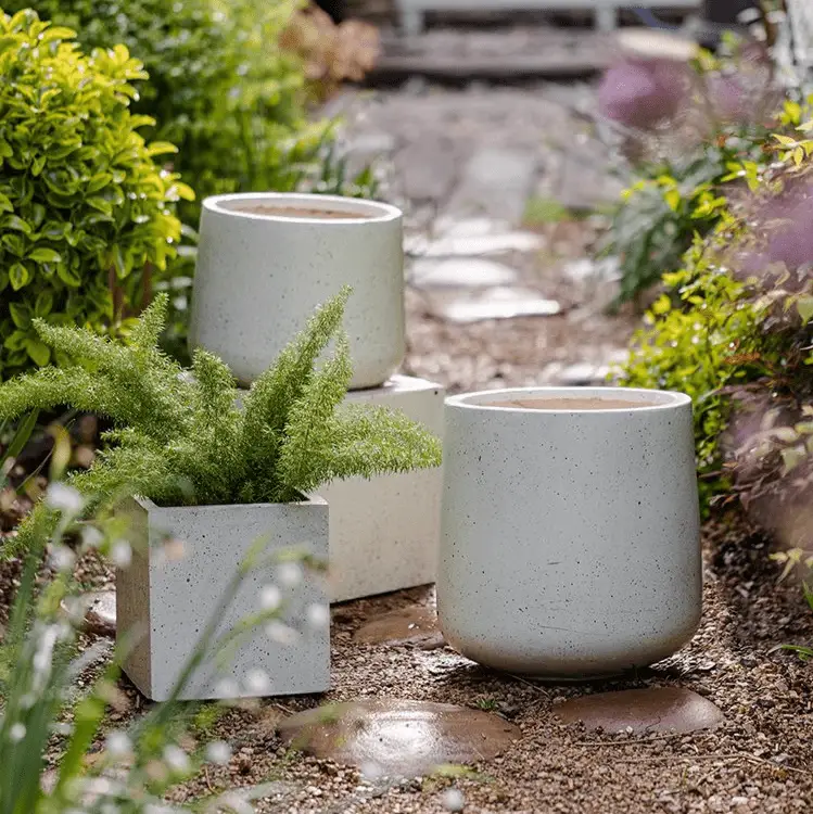 Modern White Planter Round by RusticReach
